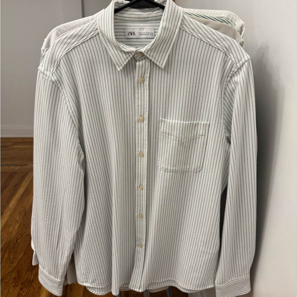 Zara Men's Pinstripe Button-Down Shirt